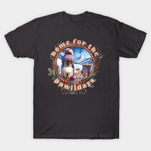 Home For The Holidays Beanie Siamese Life 21Z T-Shirt